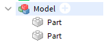 A Model with Two Parts in the Explorer window