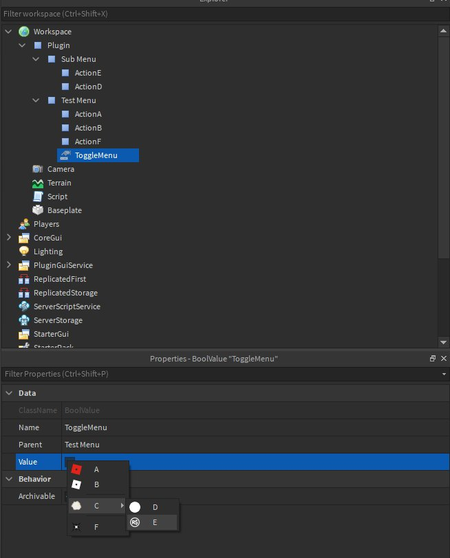 Example Plugin in Studio Explorer Window