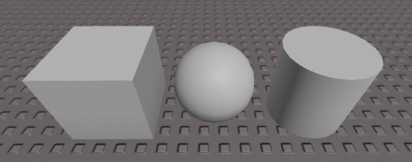 Block, sphere, and cylinder parts