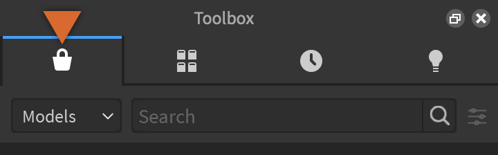 The Toolbox with the Marketplace tab highlighted.