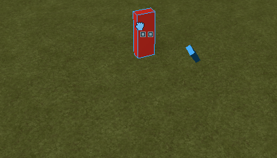 A blue Part with a RocketPropulsion following a tall red Part that is being dragged around in Studio