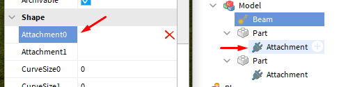 Assigning Attachment0 by clicking the property followed by the attachment