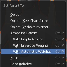 An example image of a pop-up that has the with automatic weights menu item highlighted.